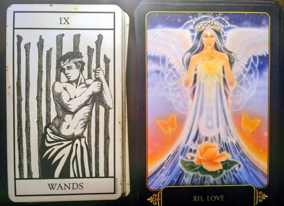 9 of Wands
XII - Love