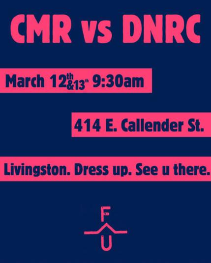 CMR vs DNRC
March 12 13 9:30am
414 E. Callender St.
Livingston. Dress up. See u there.