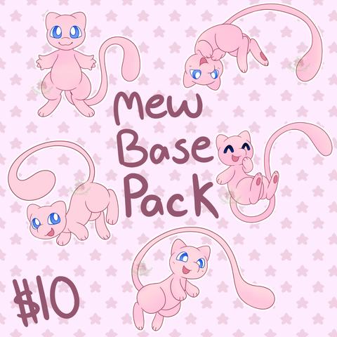 5 poses of the pokemon mew 

it says "mew base pack $10"
