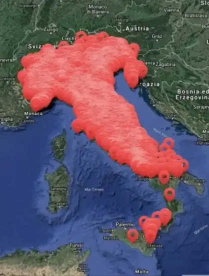 Map of the Nazifascist massacres in Italy, 1943-1945