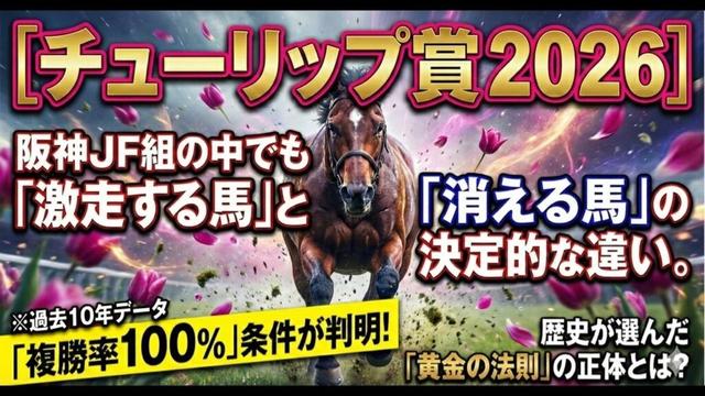 【チューリップ賞 2026】※過去10年「複勝率100%」条件が判明。阪神JF組の中でも「激走する馬」と「消える馬」の決定的な違い。歴史が選んだ「黄金の法則」の正体とは？