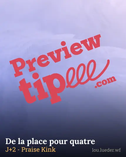 Preview Tipeee: De la place pour quatre, J+2 - Praise Kink