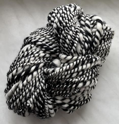black and white handspun yarn