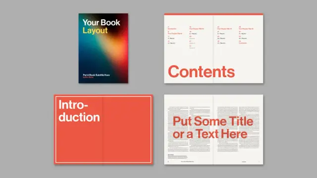 This colorful book layout designed by Tom Sarraipo is available as a fully customizable Adobe InDesign template.