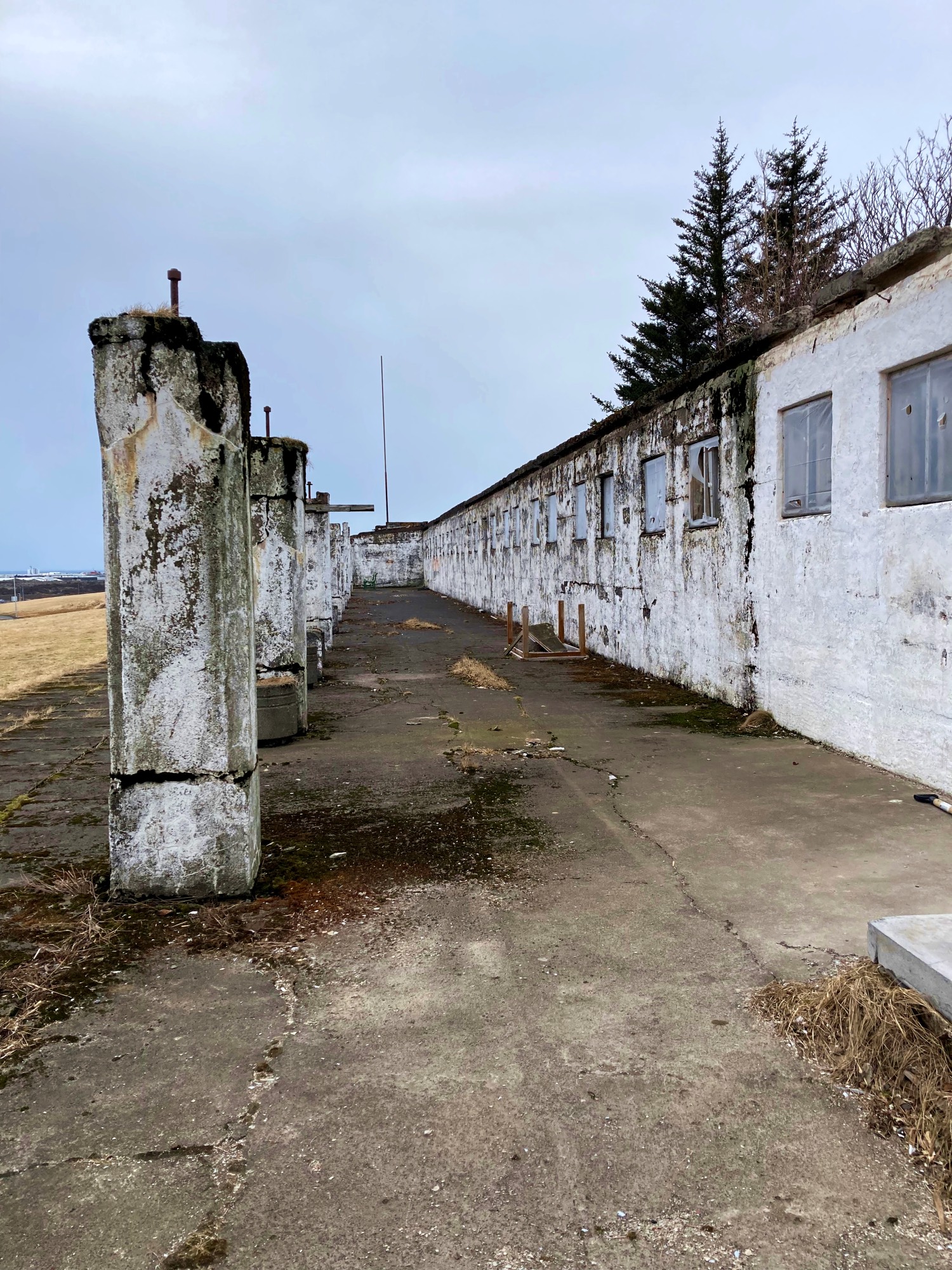What is left of an area where tuberculosis patients used to sit for fresh air treatment.
