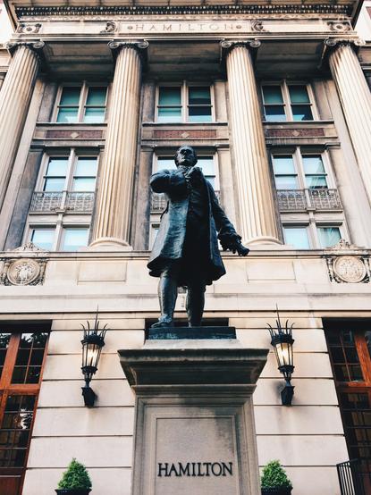 iPhone 5s photo by Chicago artist Jenny Lam of the Alexander Hamilton statue on Columbia University in the City of New York's campus in 2019