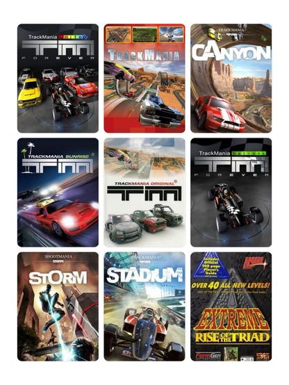 7 TrackMania games, ShootMania Storm, and then Extreme Rise Of The Triad