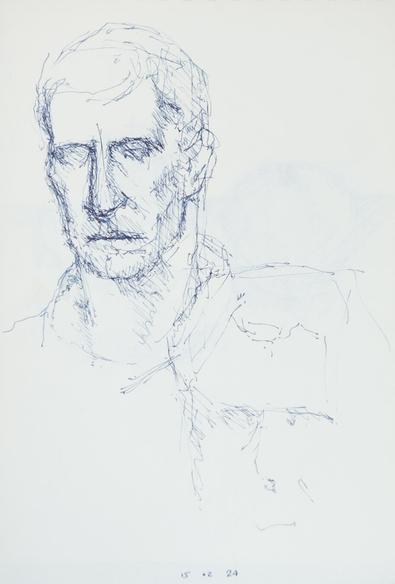Drawing portrait of a statue