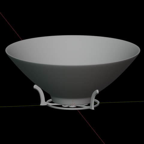 preview of the bowl in the 3 legs support, render of #blender3d viewport, white mateial