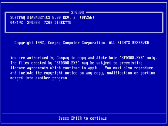 Unpacking the Softpaq Diagnostics files to the disk.