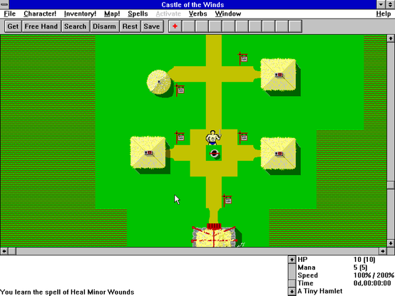 Castle of the Winds running on Windows 3.1
