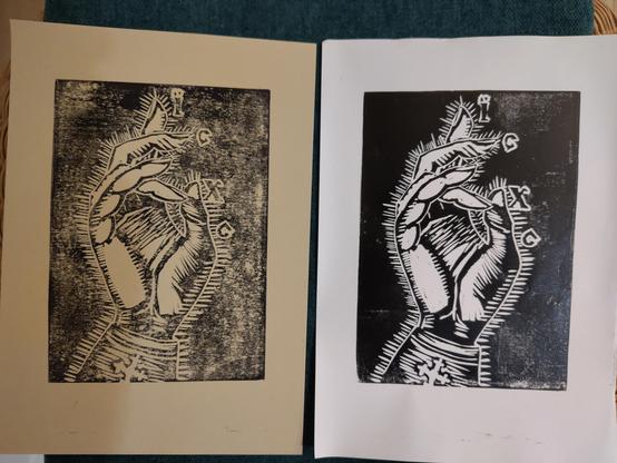 Photo of this evenings two home mad prints side by side