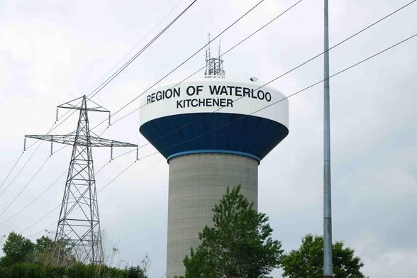 Photo taken outside of the City of Waterloo water tower.