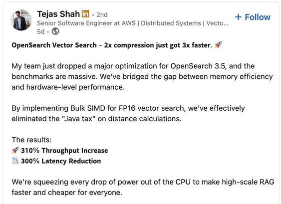 Weโre squeezing every drop of power out of the CPU to make high-scale RAG faster and cheaper for everyone.