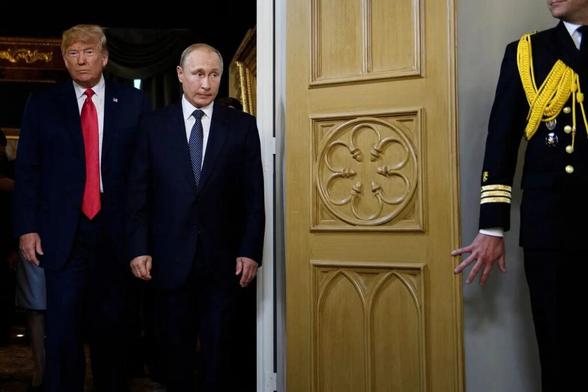 U.S. President Donald Trump (L) and Russian President Vladimir Putin in Helsinki, summer 2018