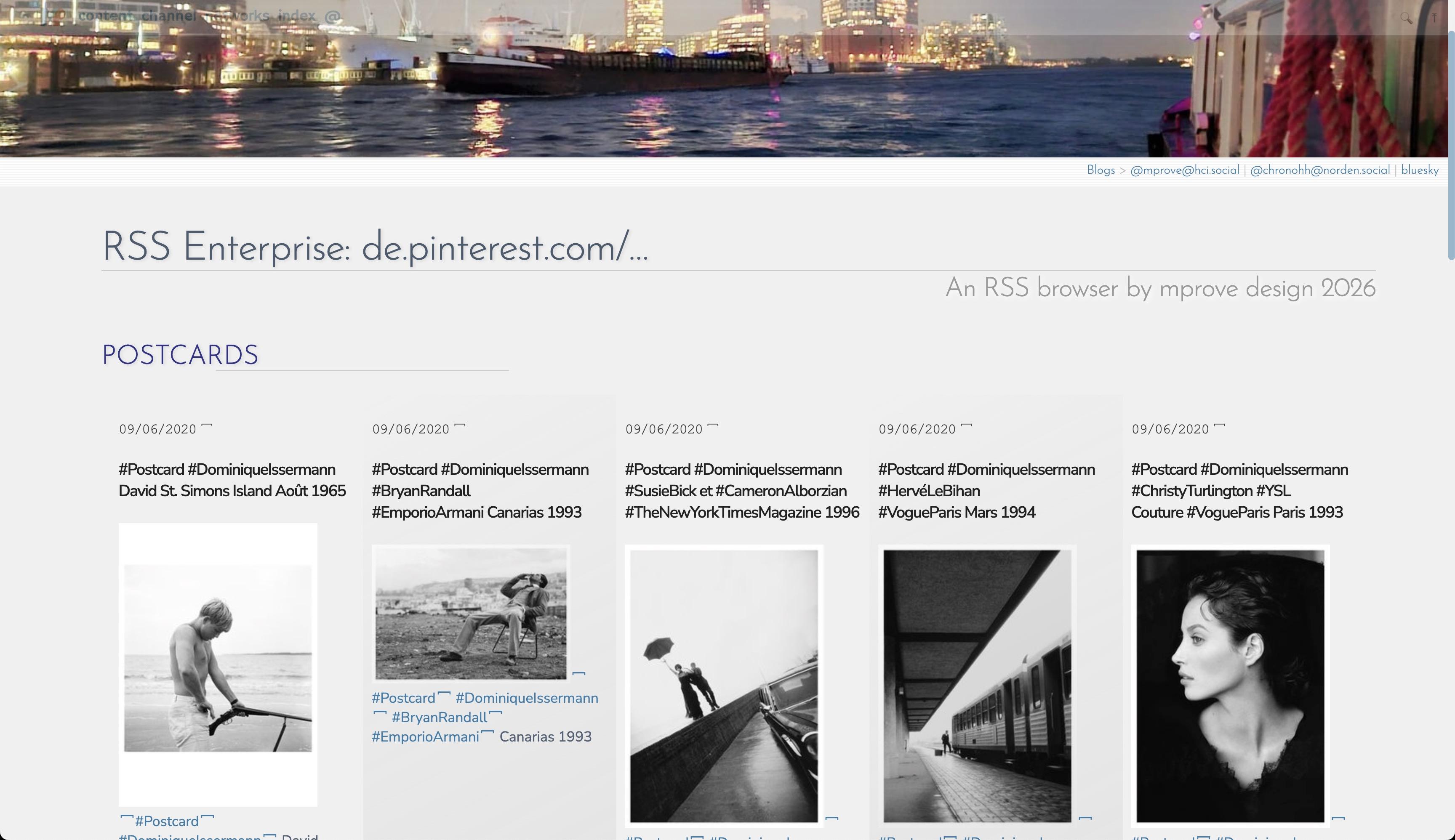 Screenshot of a web page with 5 black and white photos