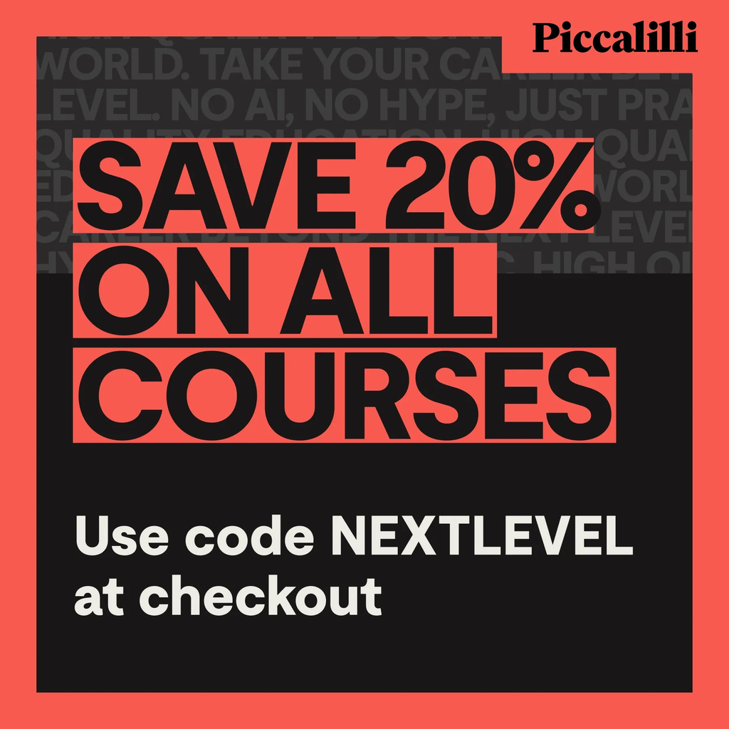 Save 20% on all courses. Use code NEXTLEVEL at checkout