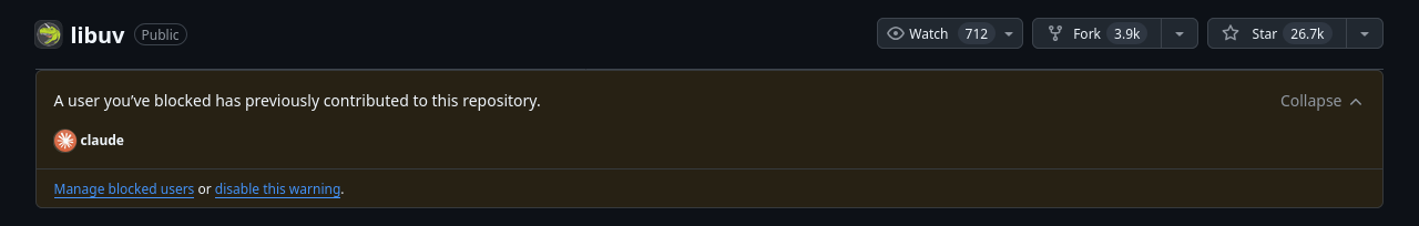 libuv has accepted contributions from claude