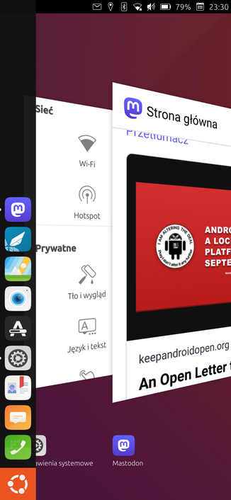 Zrzutekranu z Ubuntu Touch