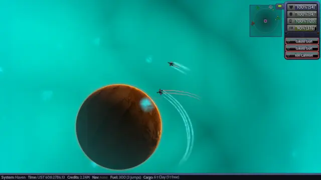 πΆοΈ A 2D view of the game (v.0.13, taken from the website, titled βSecrets lurk in many placesβ) showing its interface (a mini map at the top right with a small window displaying key stats and buttons, and at the bottom a horizontal bar with other important stats) and two ships orbiting a planet.
ποΈ Naev is a libre, multi-platform, 2D, single-player, real-time space combat and trading game, notably inspired by Escape Velocity, featuring fast-paced combat, numerous ships, a wide variety of equipment, and vast galaxies to explore, with content (scenarios, equipment, ships, and galaxy) expanding with each release. Other strengths include the freedom of action and the special attention given to the accuracy and realism of the simulation.