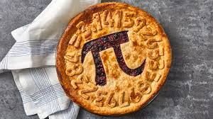 a pie with the greek symbol for Pi on the top crust