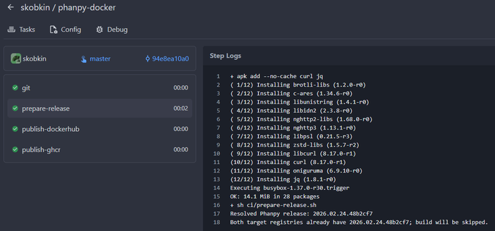 Screenshot of Woodpecker CI