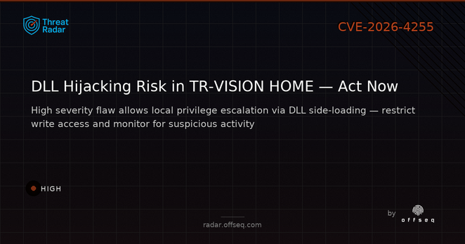 High threat: CVE-2026-4255: CWE-829 Inclusion of functionality from untrusted control sphere in thermalright TR-V