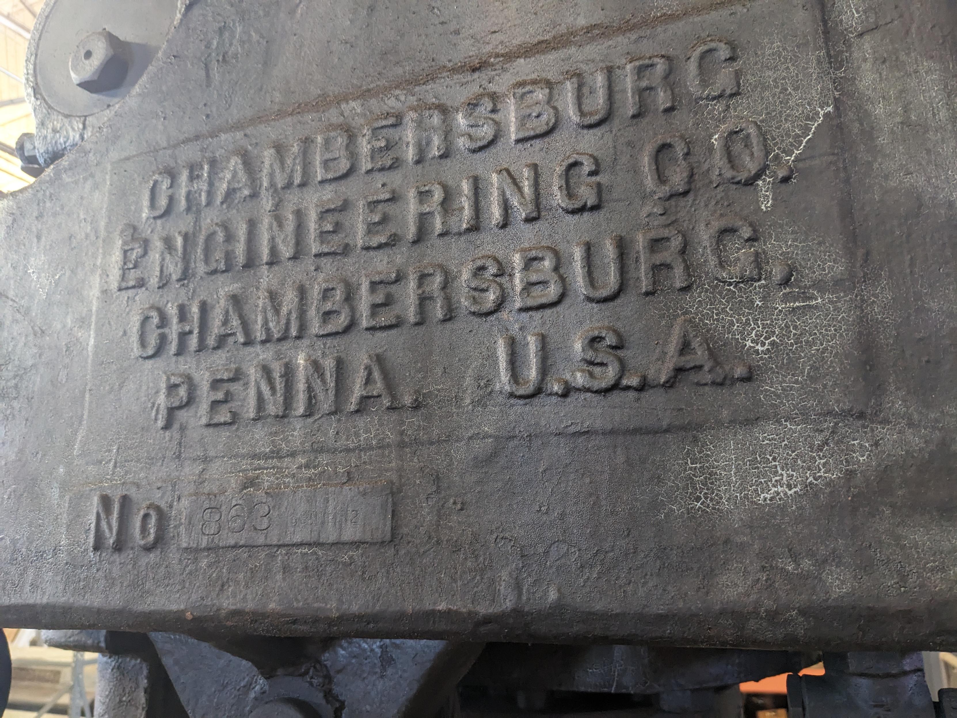 CHAMBERSBURG ENGINEERING CO. CHAMBERSBURG, PENNA. U.S.A. No 863