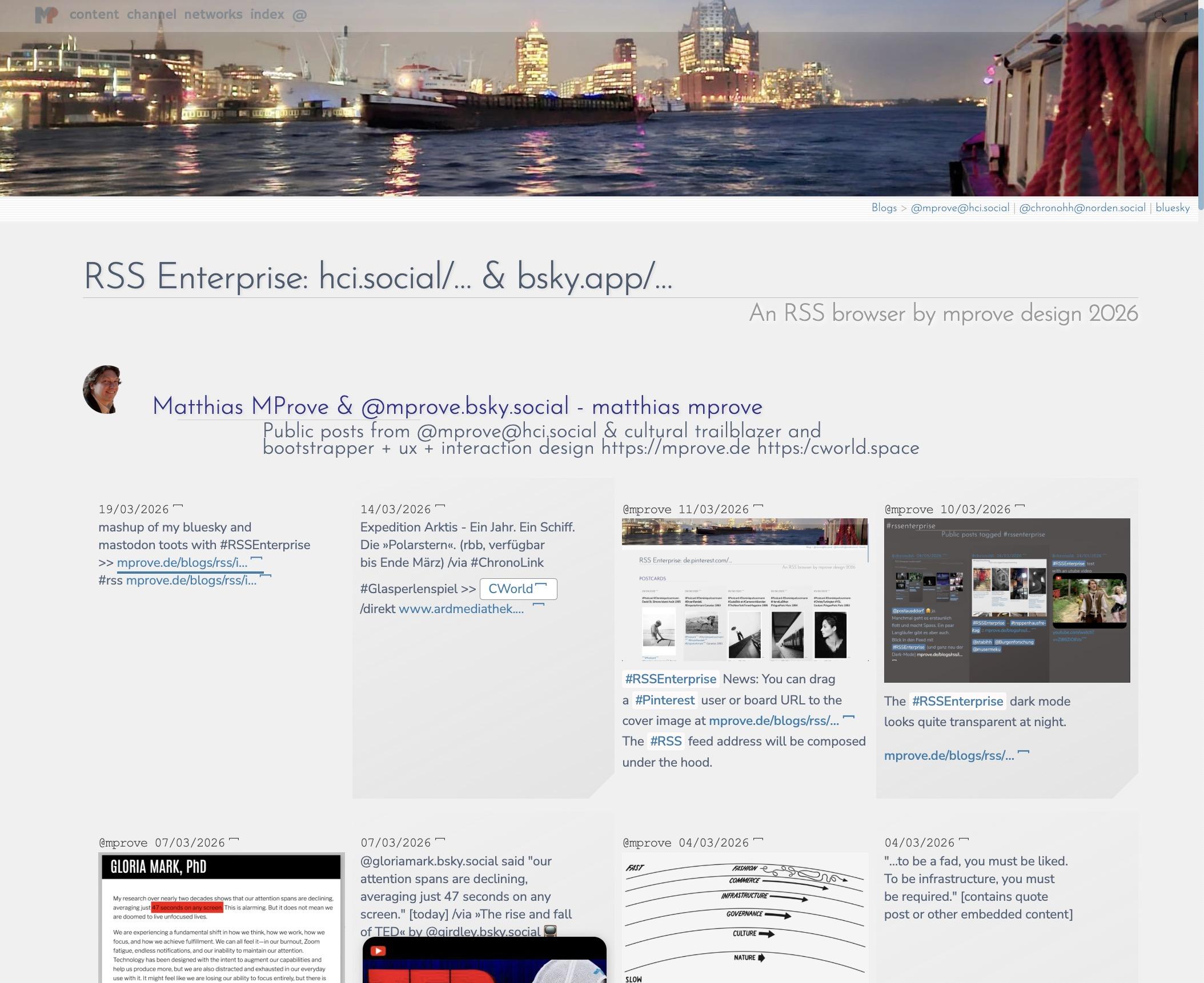 a web page with 8 micro blogging snippets