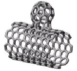 it's a buckminster fullerene welded to the side of a single walled carbon nanotube