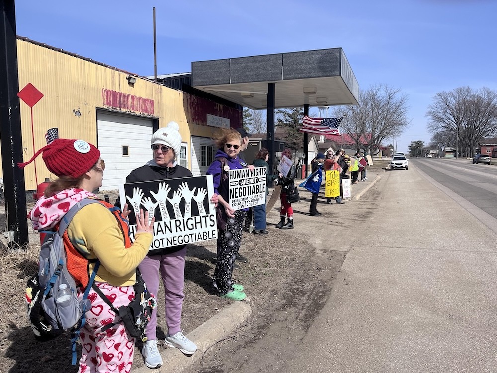 protesters in Cyrus, MN
