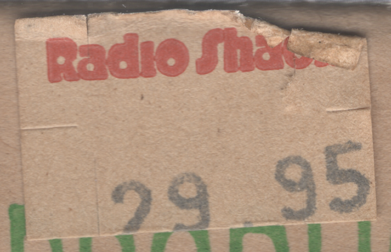 a high resolution scan of a "Radio Shack" price sticker reading $29.95