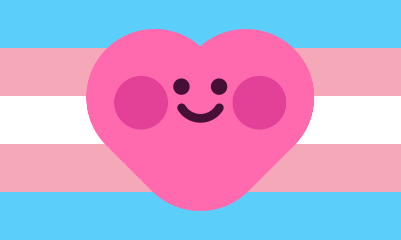 Prami against a transgender flag backdrop