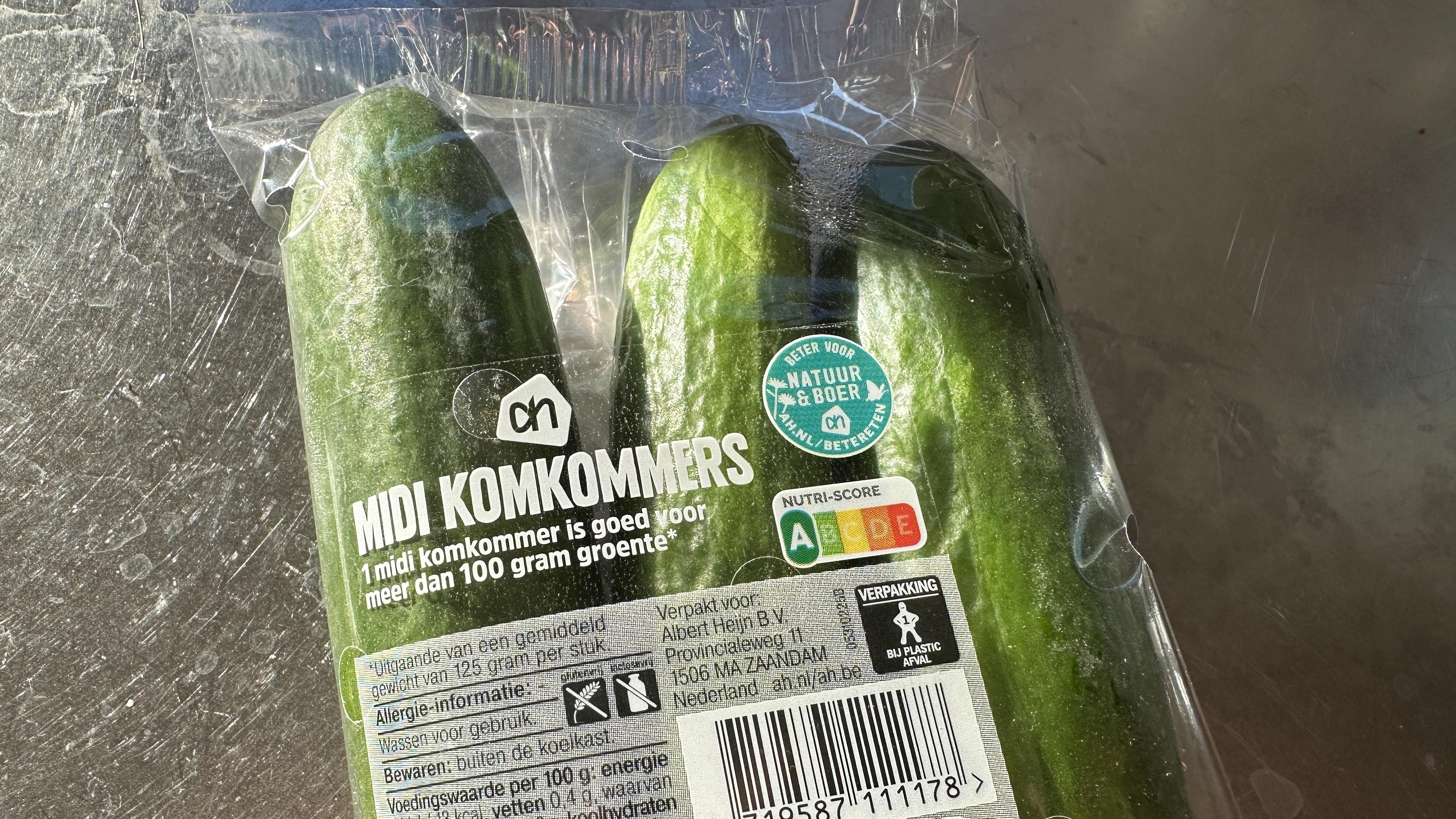 Albert Heijn packaging for "MIDI cucumbers"