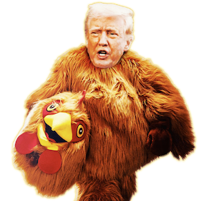 Trump in a chicken suit