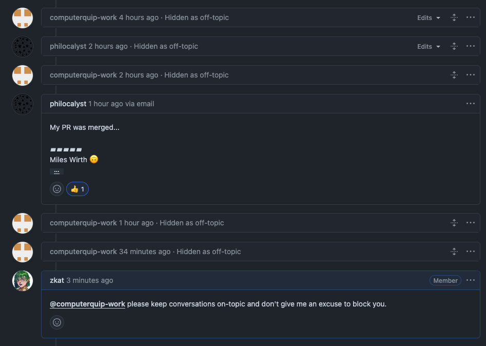 people being annoying on github