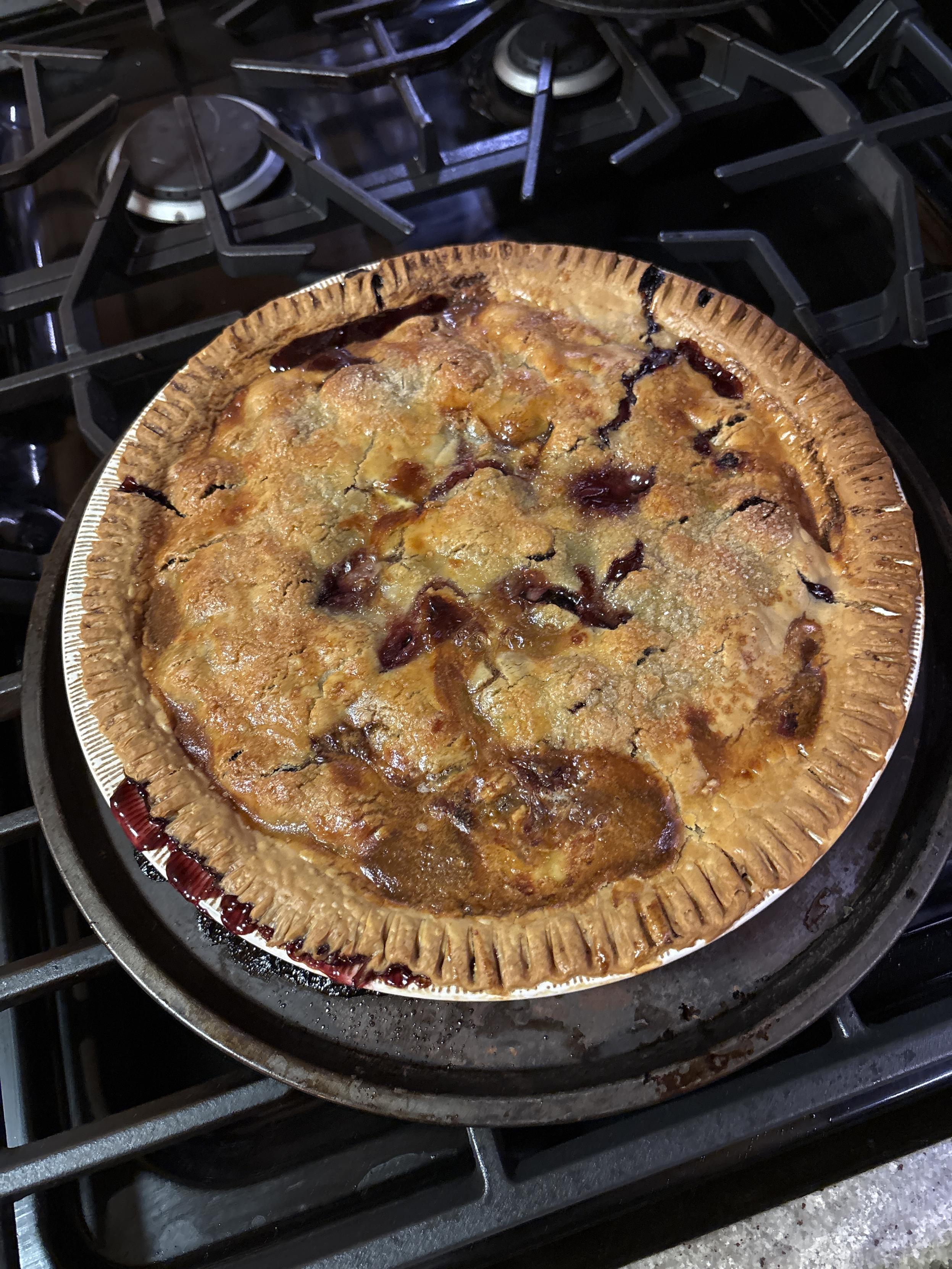 cherry pie, fresh from the oven