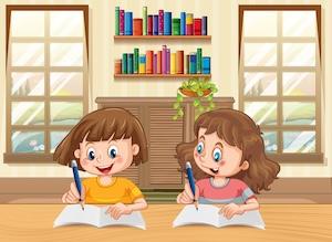 kids doing homework