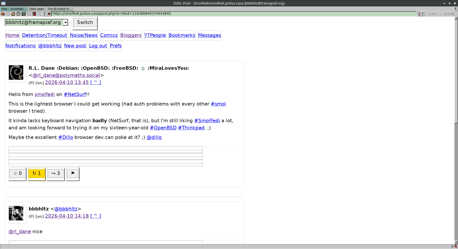 screenshot of parent toot with remote css