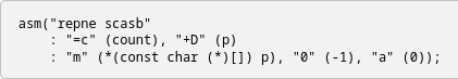 some inline asm mess that issues repne scasb