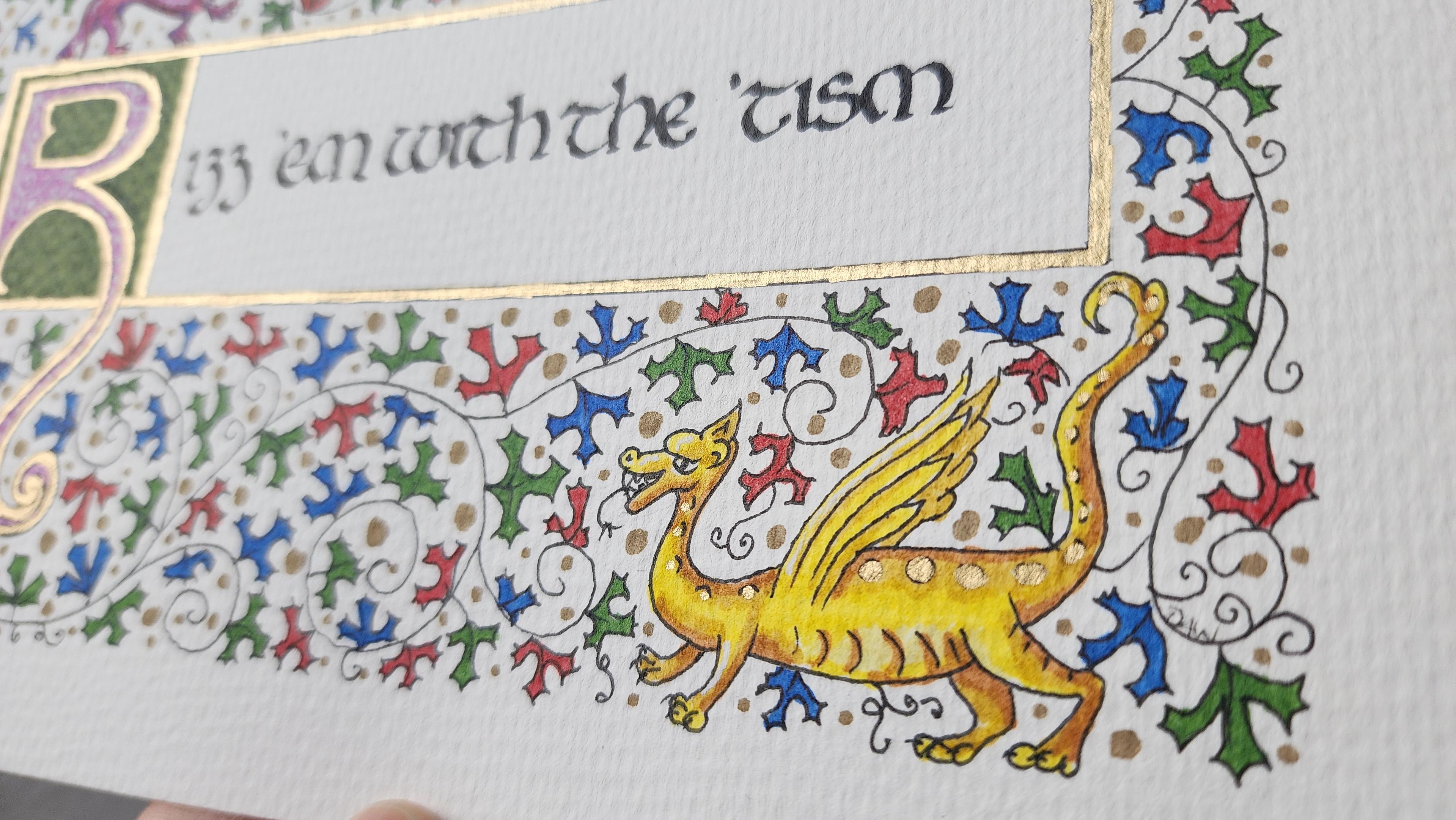Close up on the yellow winged creature bottom right