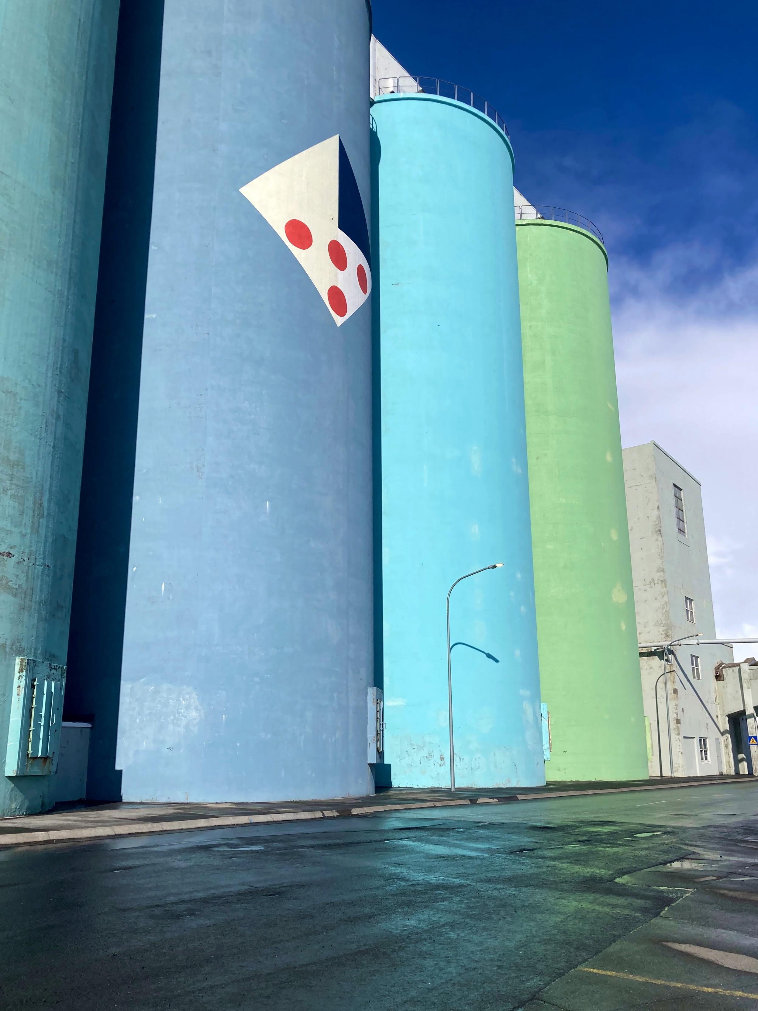 A very colourful cement plant.