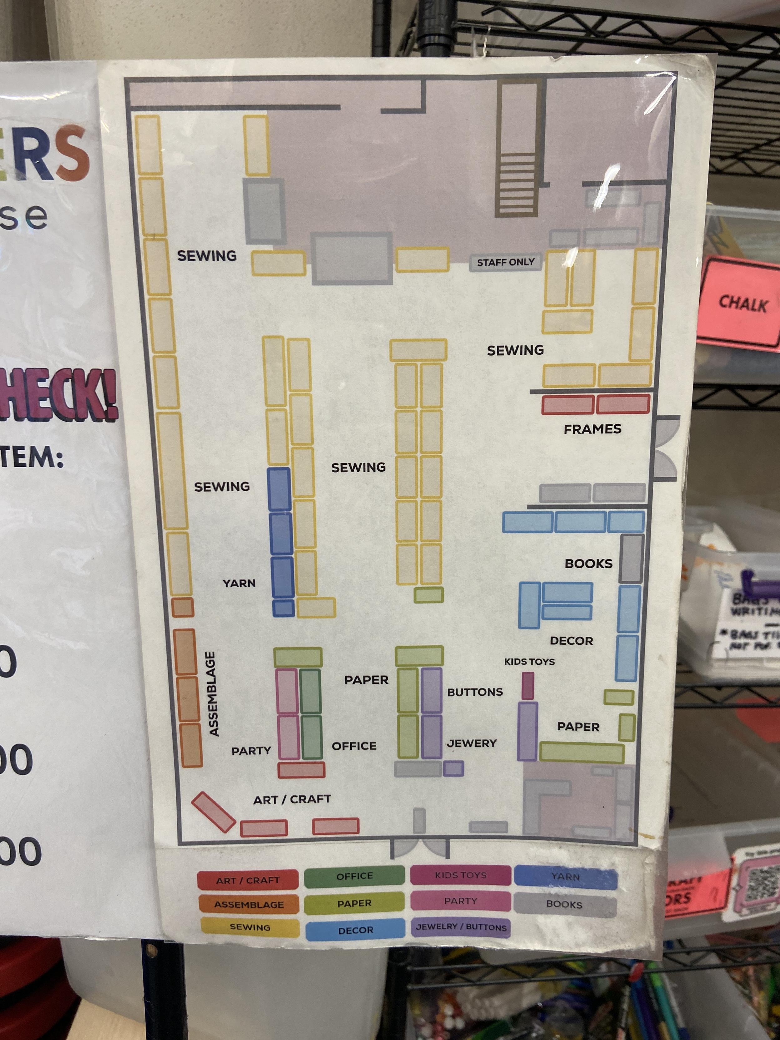 A map of the store depicting locations of various bits. Not much available for the ham operator admittedly but lots of bits.