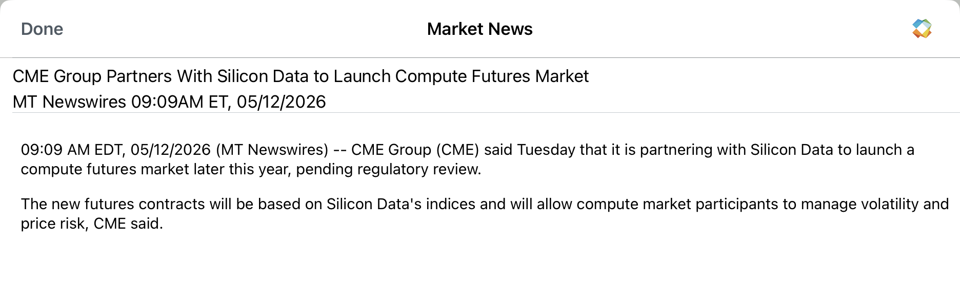 “CME Group Partners with Silicon Data to Launch Compute Futures Market”