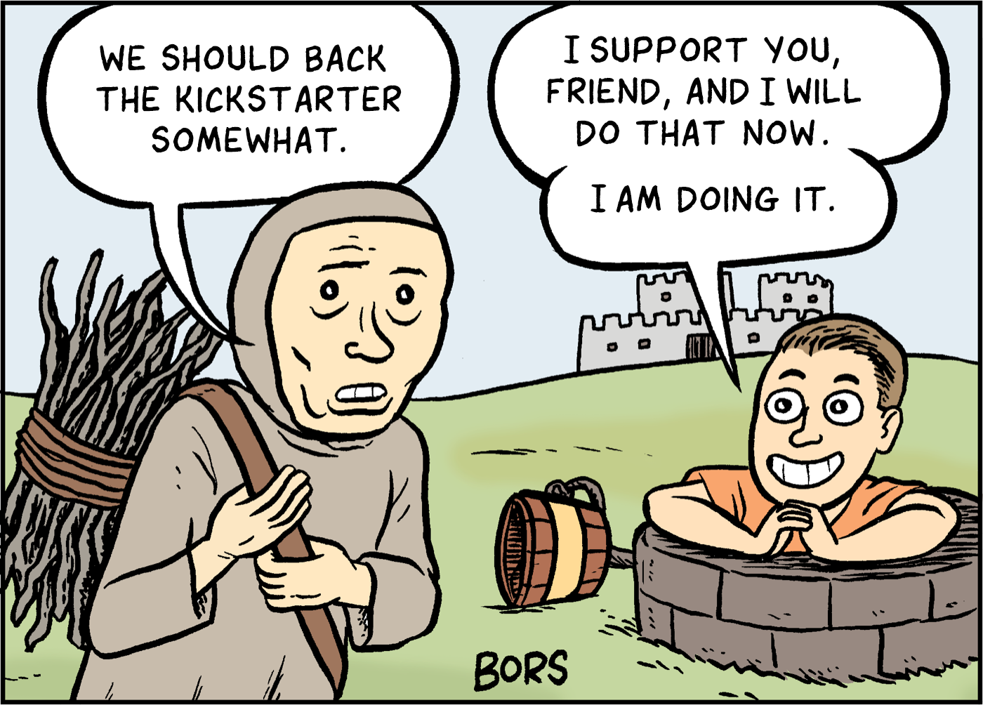 peasant and mr. gotcha urge viewers to back the campaign.