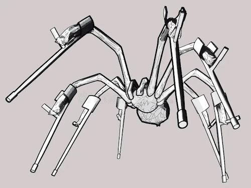 spider on crutches