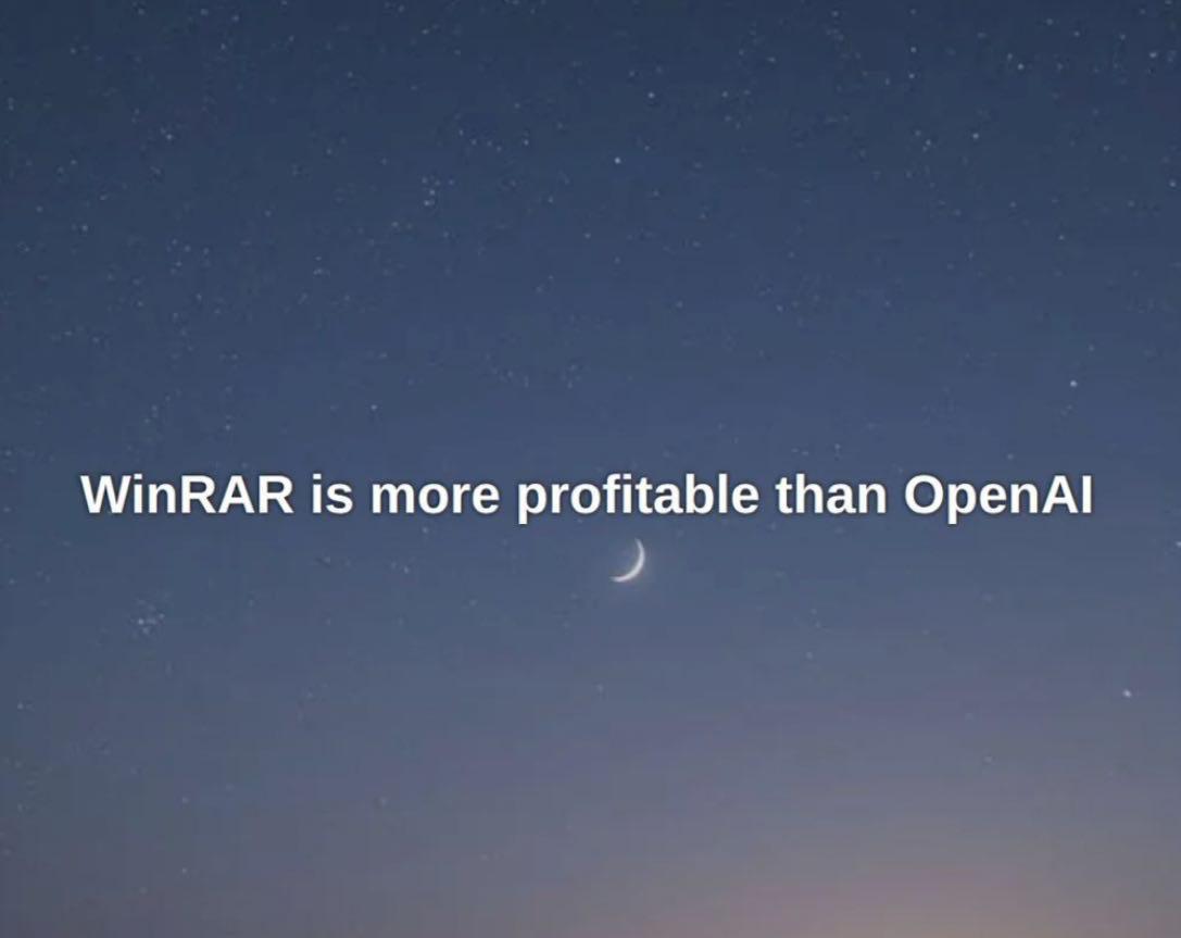 WinRAR is more profitable than OpenAl