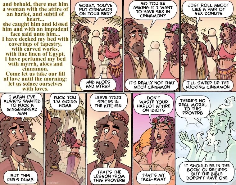 Oglaf retelling of Proverbs 7