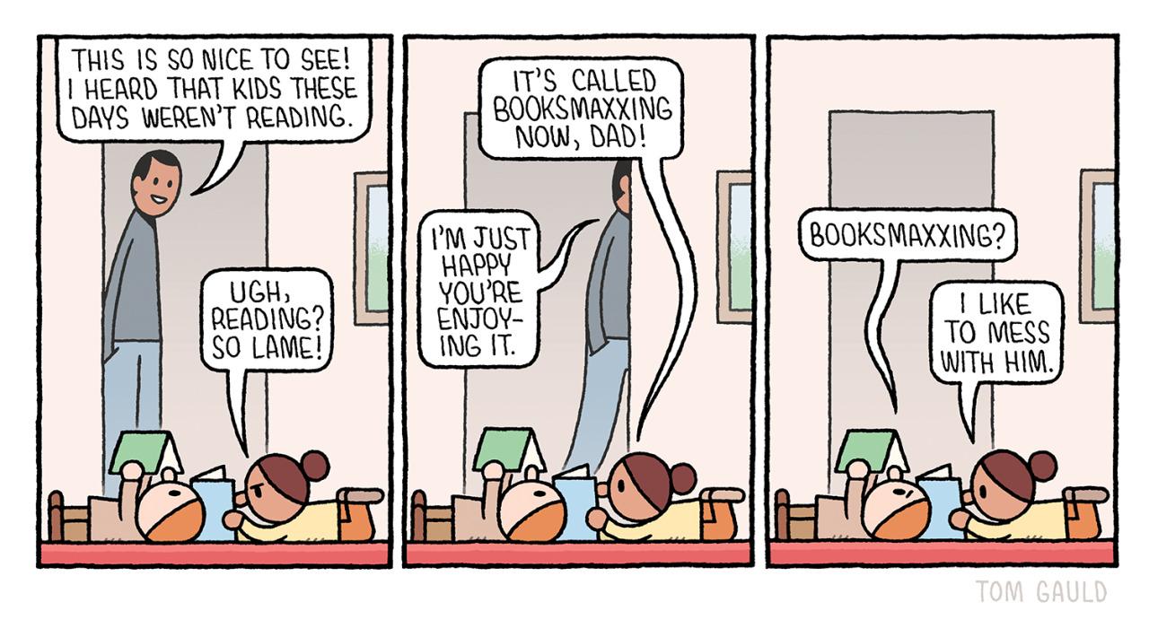 kids reading books and calling it "booksmaxxing"