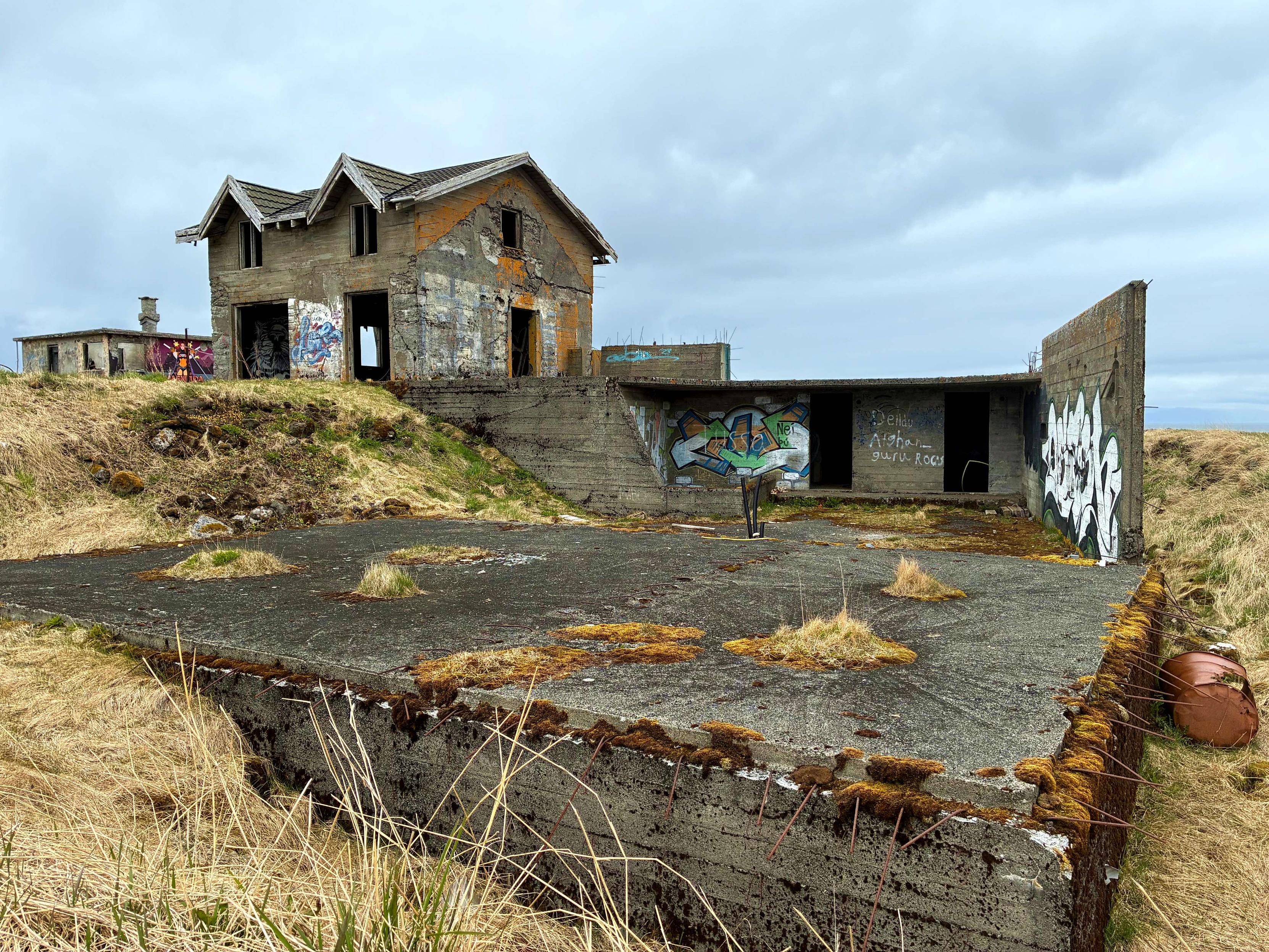 What is left of an abandoned farm.